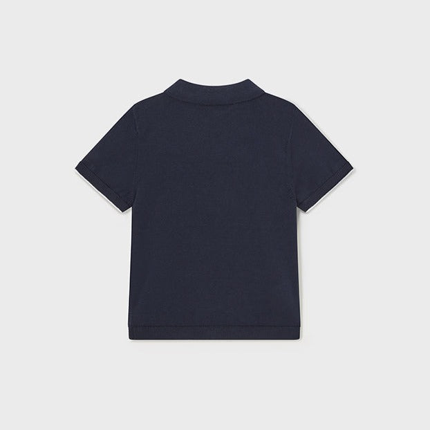 Baby Boy Short Sleeve Knit Polo Shirt | Navy