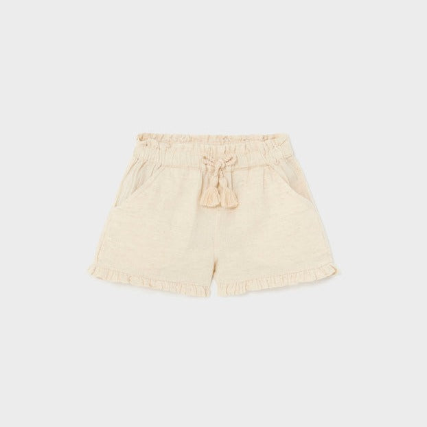 Baby Girl Linen Ruffle Shorts | Linen