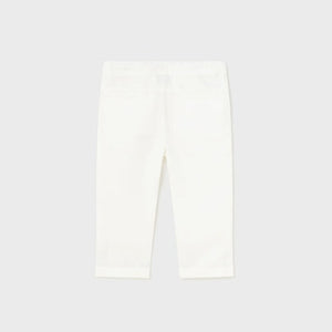 Baby Boy Linen Relaxed Drawstring Pant | White