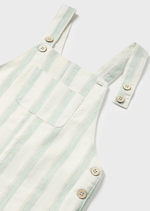 Baby Boy Striped Linen Overall | Eucalyptus
