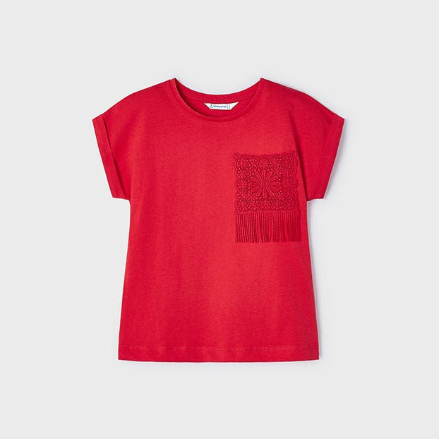 Girls Short Sleeve Crochet Top | Granadine