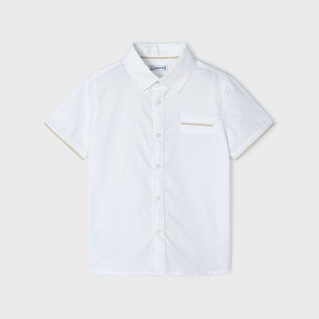 Boys Short Sleeve Button Down Shirt | White