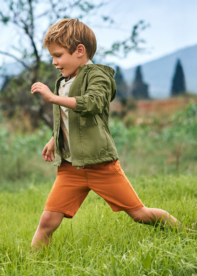 Boys Linen Drawstring Short | Paprika