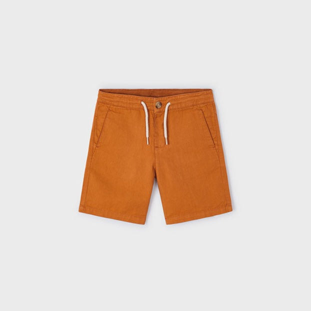 Boys Linen Drawstring Short | Paprika