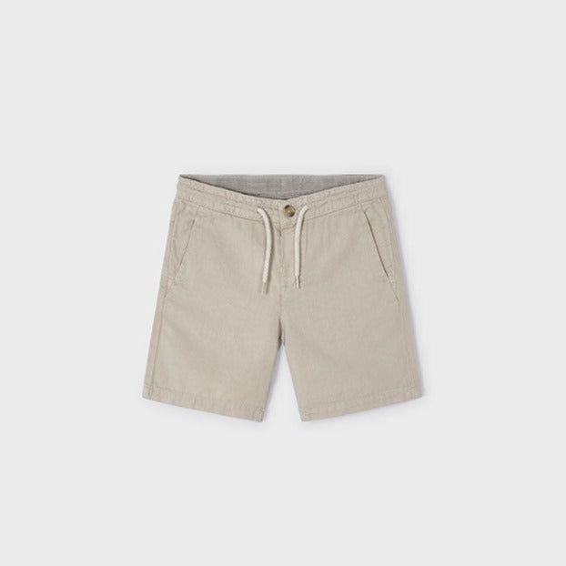 Boys Linen Drawstring Short | Khaki