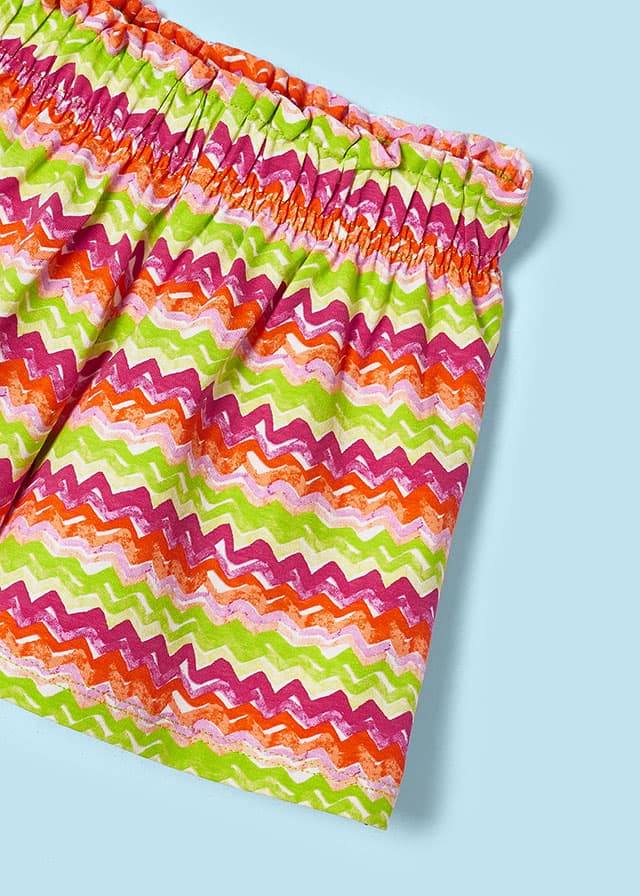 Girls Basic Knit Short | Kiwi Stripe