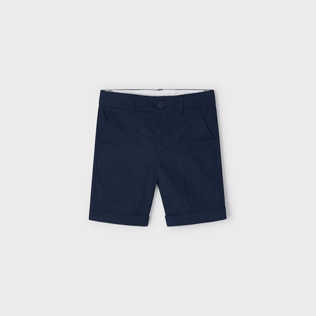 Boys Linen Chino Bermuda Short | Navy