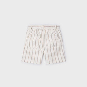 Boys Striped Linen Short | Milk