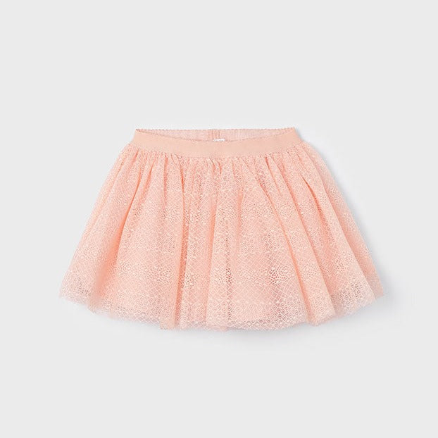 Girls Textured Tulle Skirt | Peach