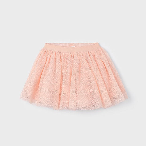 Girls Textured Tulle Skirt | Peach