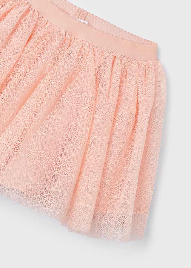 Girls Textured Tulle Skirt | Peach