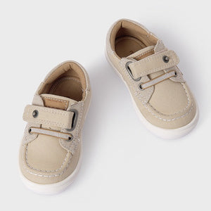 Boys Velcro Boat Shoes | Natural