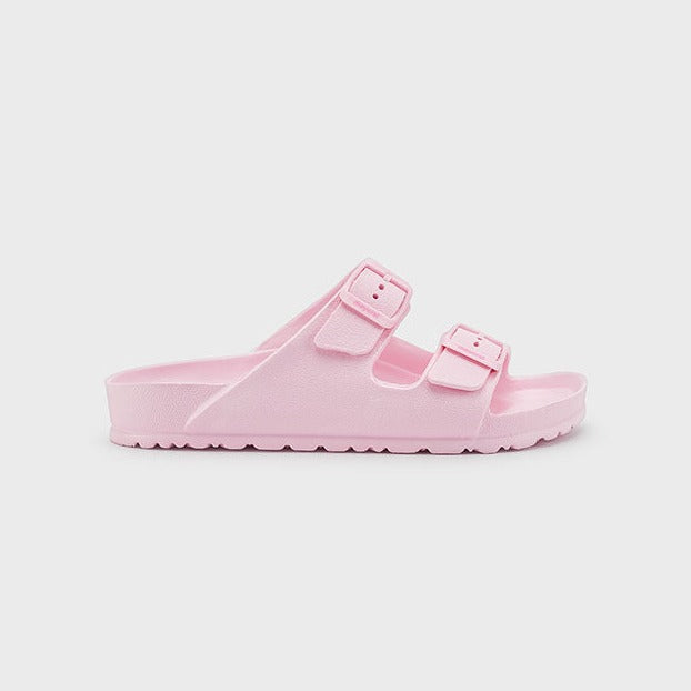 Girls EVA Double Strap Slide Sandal | Light Rose