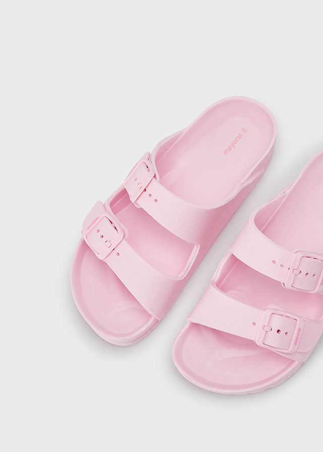 Girls EVA Double Strap Slide Sandal | Light Rose