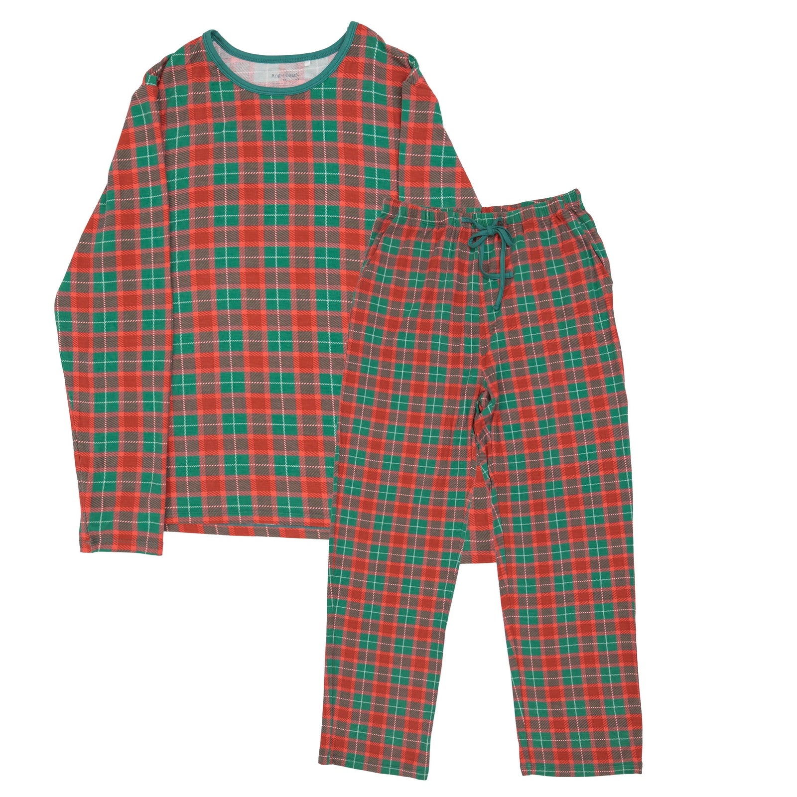 Holiday Plaid Adult Bamboo Long Sleeve Pajama Set