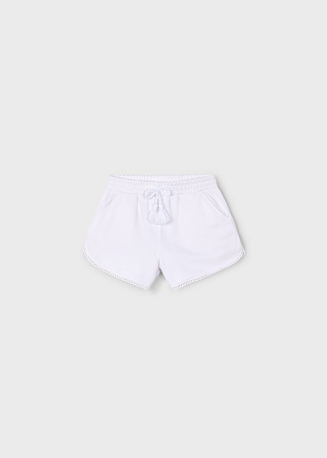 Chenille Track Shorts | White