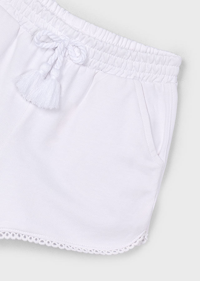 Chenille Track Shorts | White