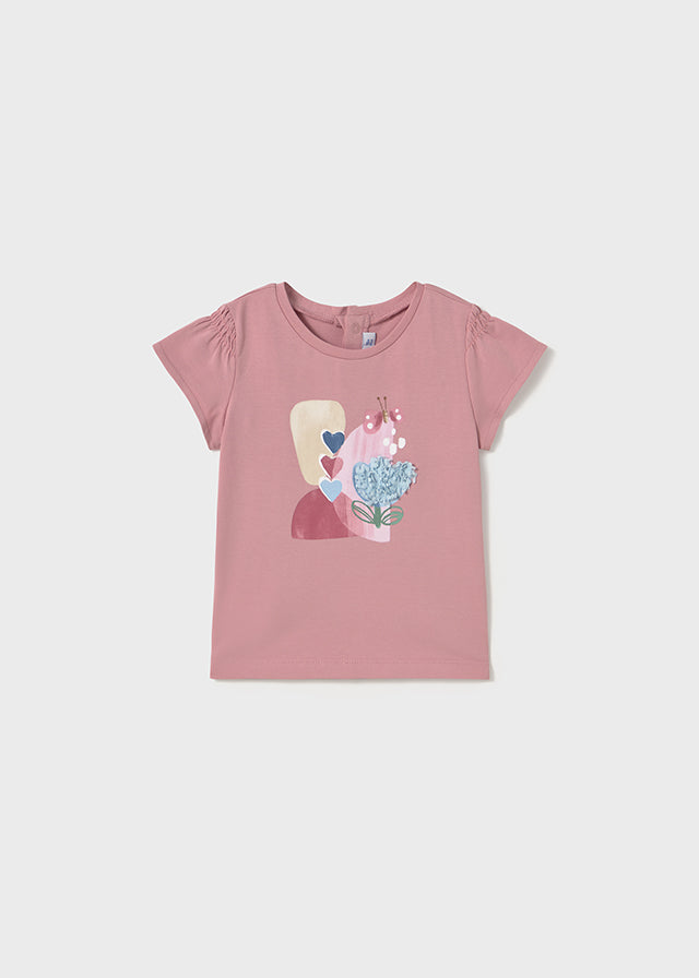 Embossed Applique Tee | Rosy