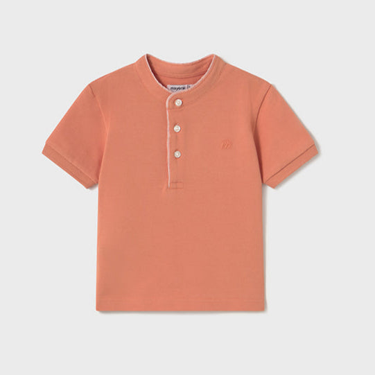 Mandarin Collar Shirt | Peach
