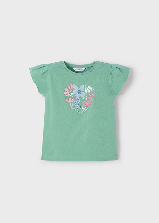 Floral Heart Graphic Tee | Mint