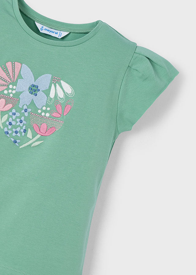 Floral Heart Graphic Tee | Mint