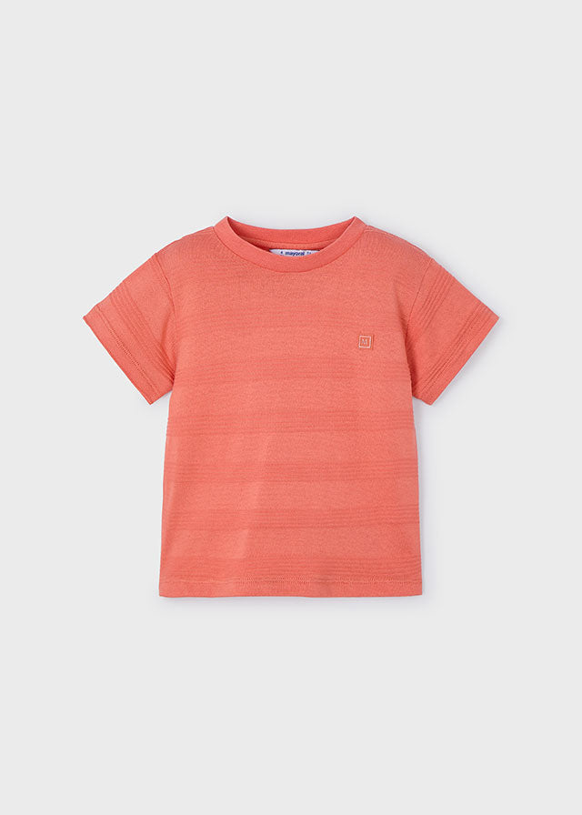 Jacquard Ribbed Tee | Dark Peach