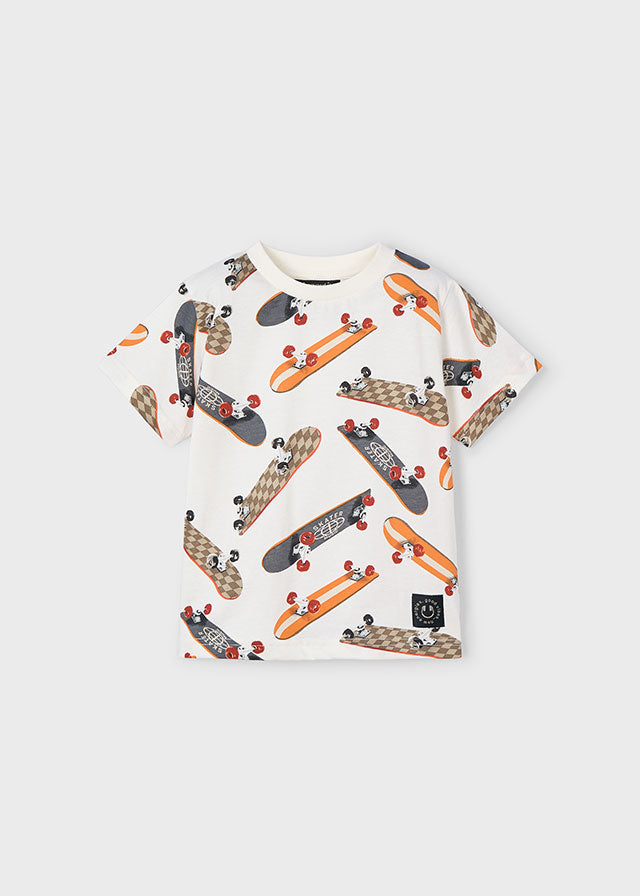 Short Sleeve Skateboard Graphic T-Shirt | Orange