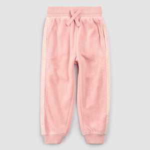 Velour Joggers | Retro Stripe on Miles Pink