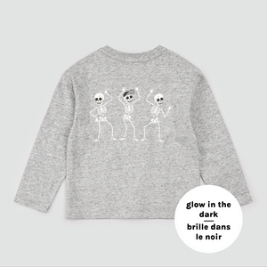 Skeleton Crew Glow-in-the-Dark Heather Grey Long-Sleeve Tee