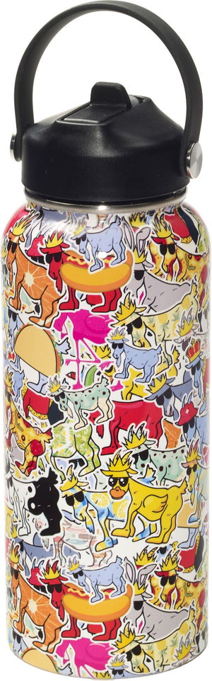 Summer Sticker Wrap Water Bottle