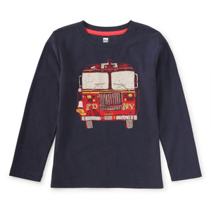 Long Sleeve Layered Graphic Tee | Firetruck