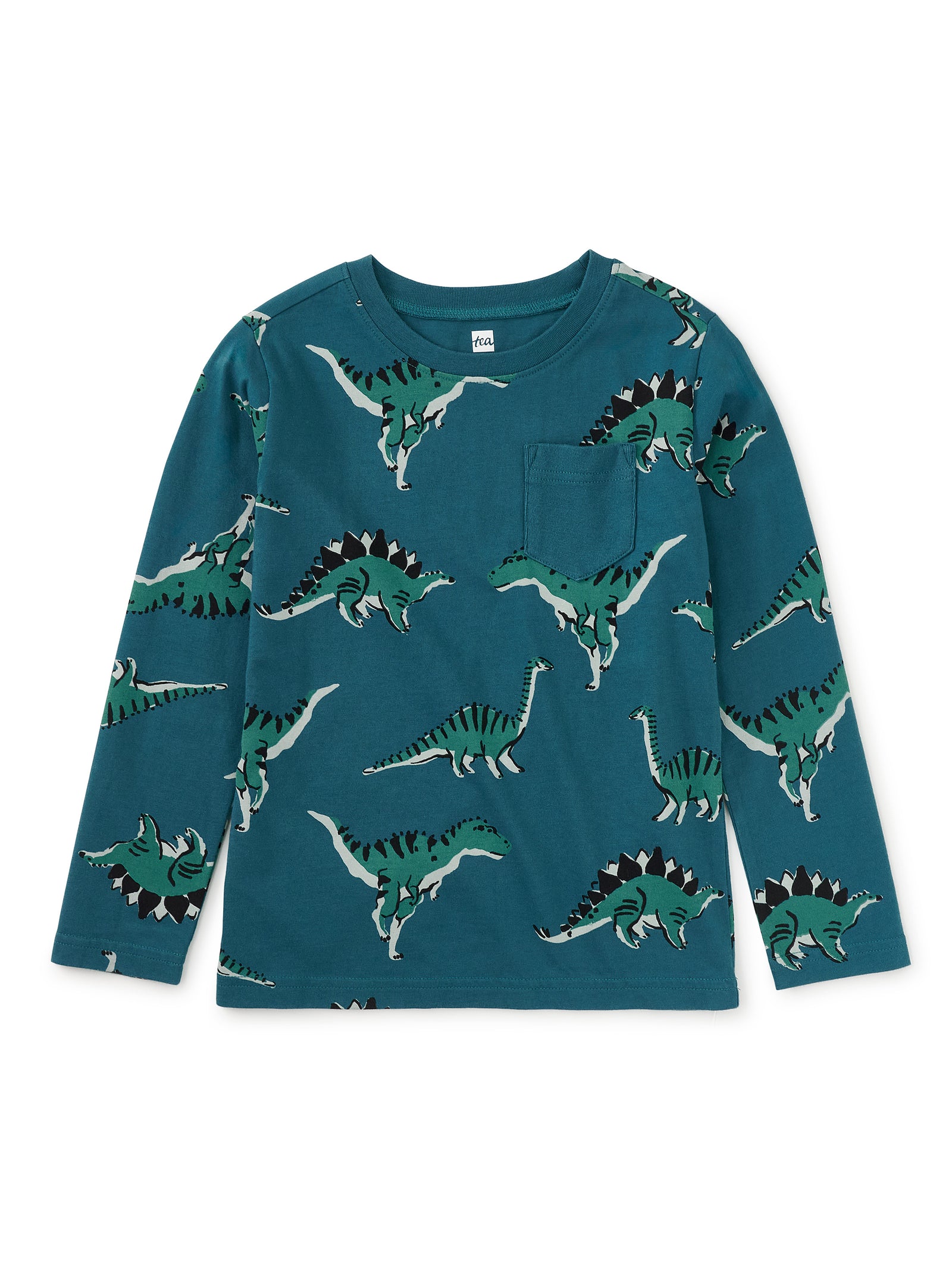 Long Sleeve Printed Pocket Tee | Dynamic Dinos