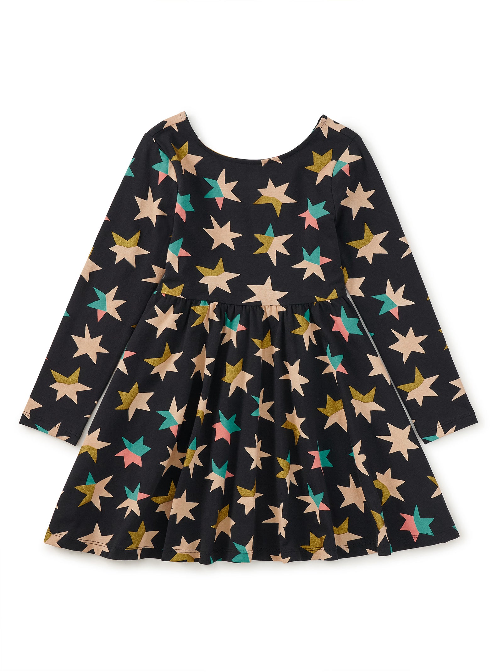 Printed Ballet Dress | Colorblock Metallic Stars