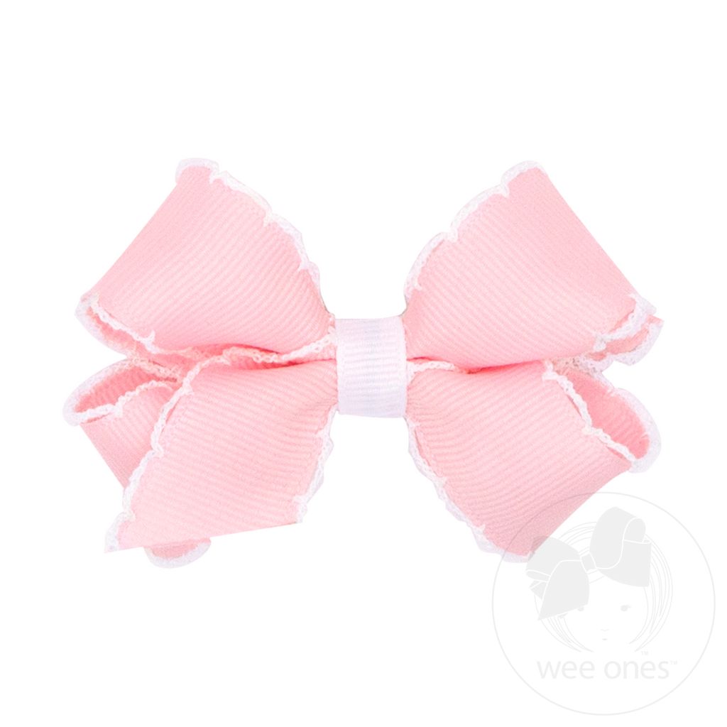 Mini Grosgrain Bow with Contrast Moonstitch | Assorted