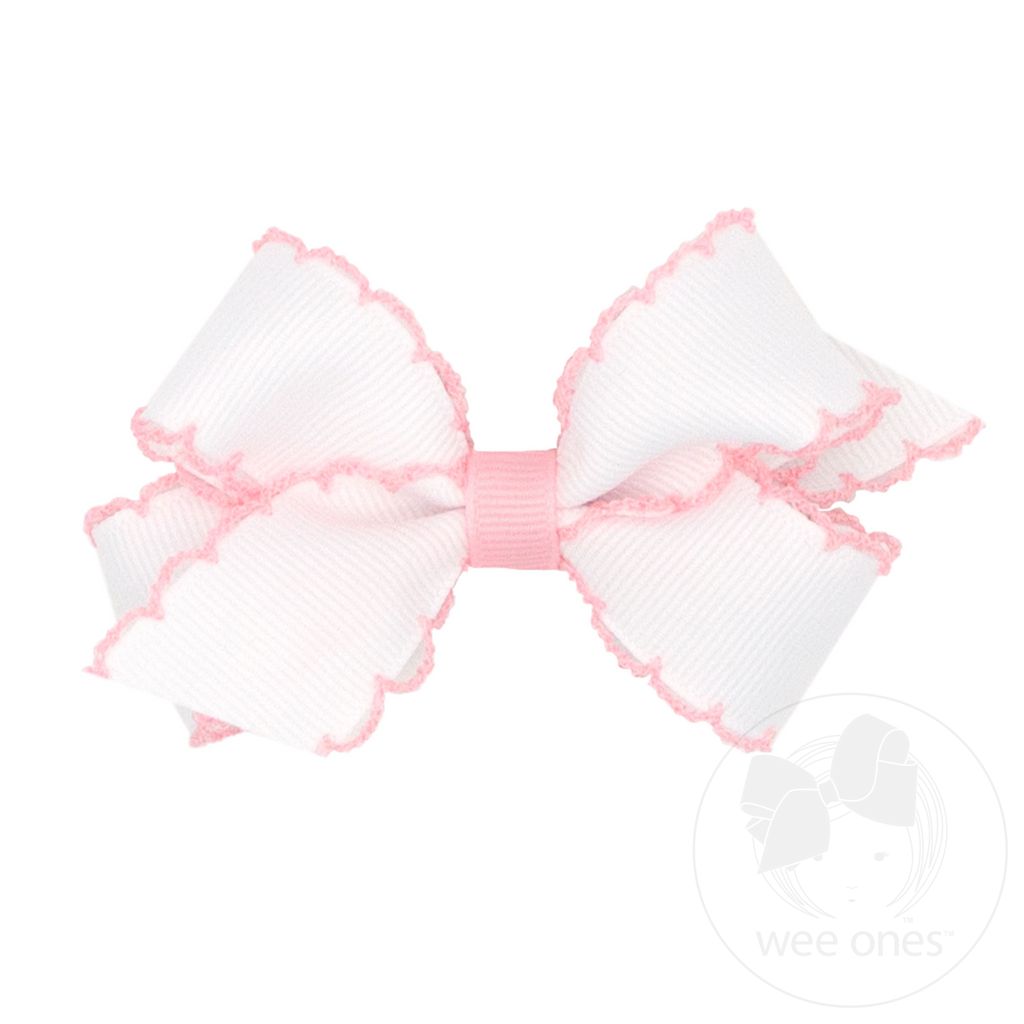 Mini Grosgrain Bow with Contrast Moonstitch | Assorted