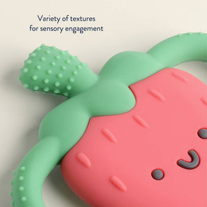 Chew Crew® Silicone Teether | Strawberry