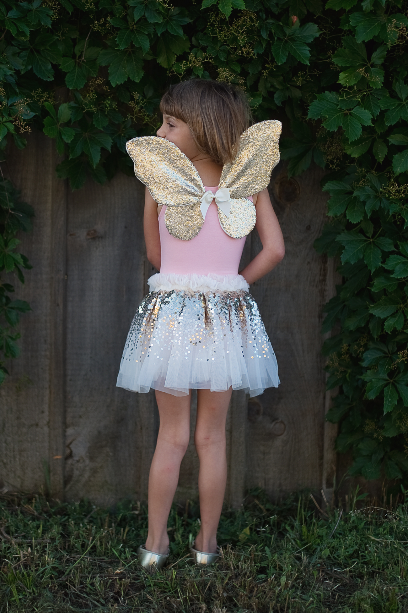 Gracious Gold Sequins Skirt, Wings, & Wand Set