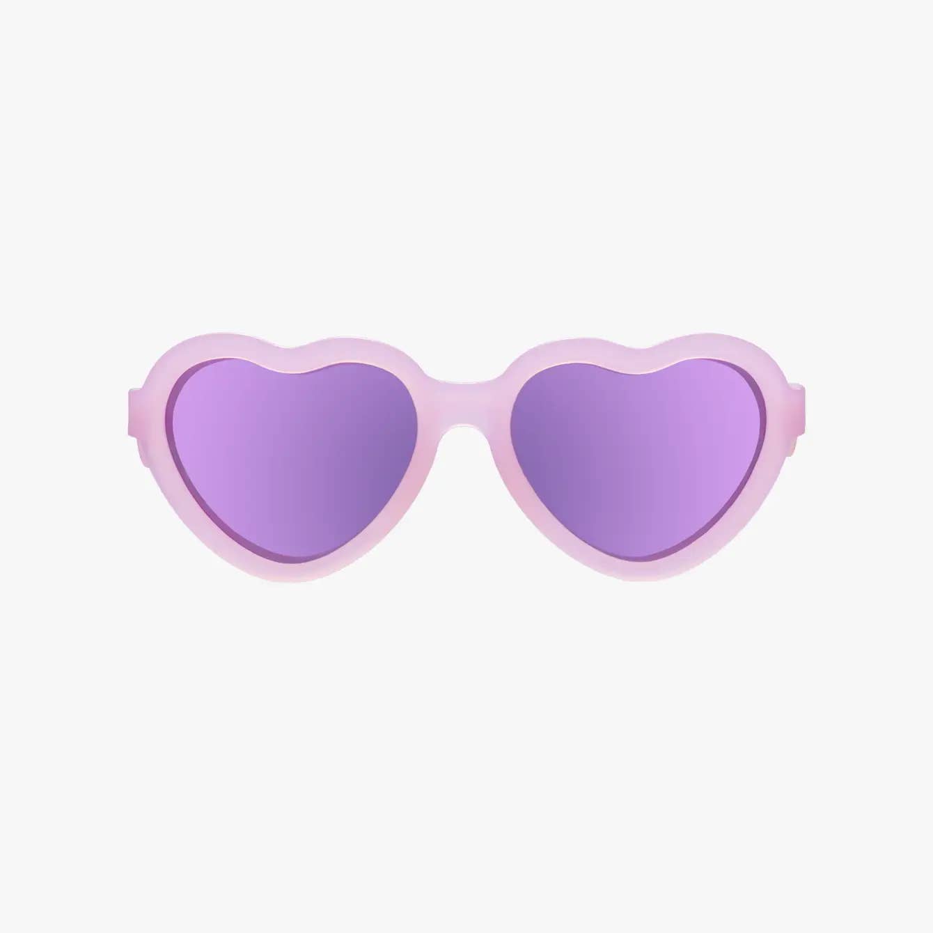 Frosted Pink Heart Sunglasses | Purple Polarized Mirrored Lenses