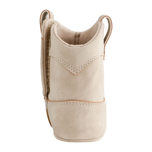 Mia Infant Distressed Western Boot | Taupe with Shimmer Flowers