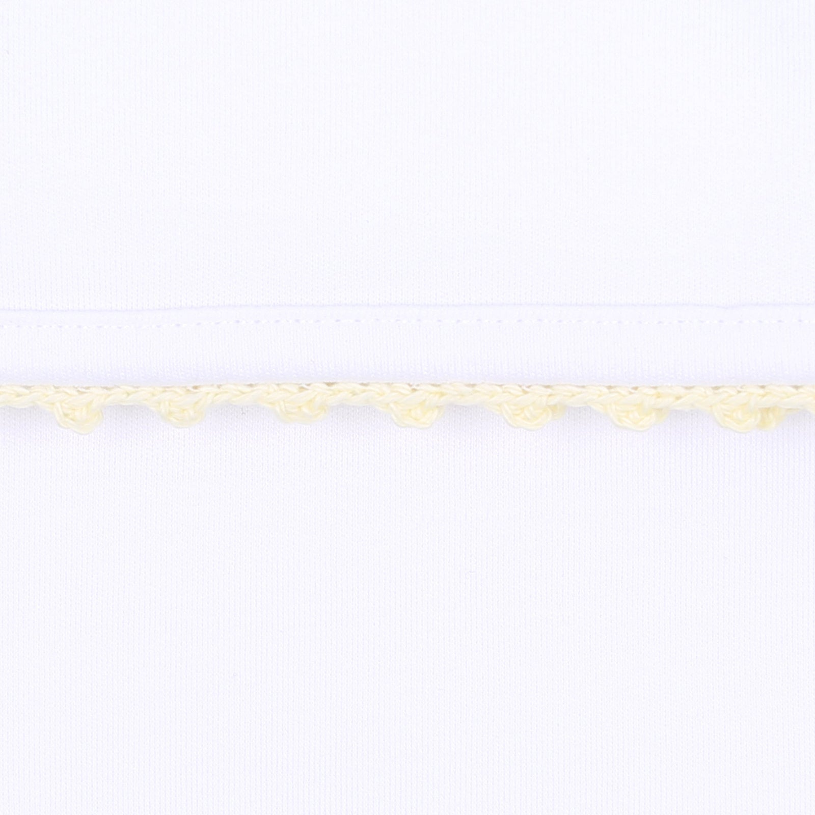 Baby Joy Footie with Yellow Crochet Trim