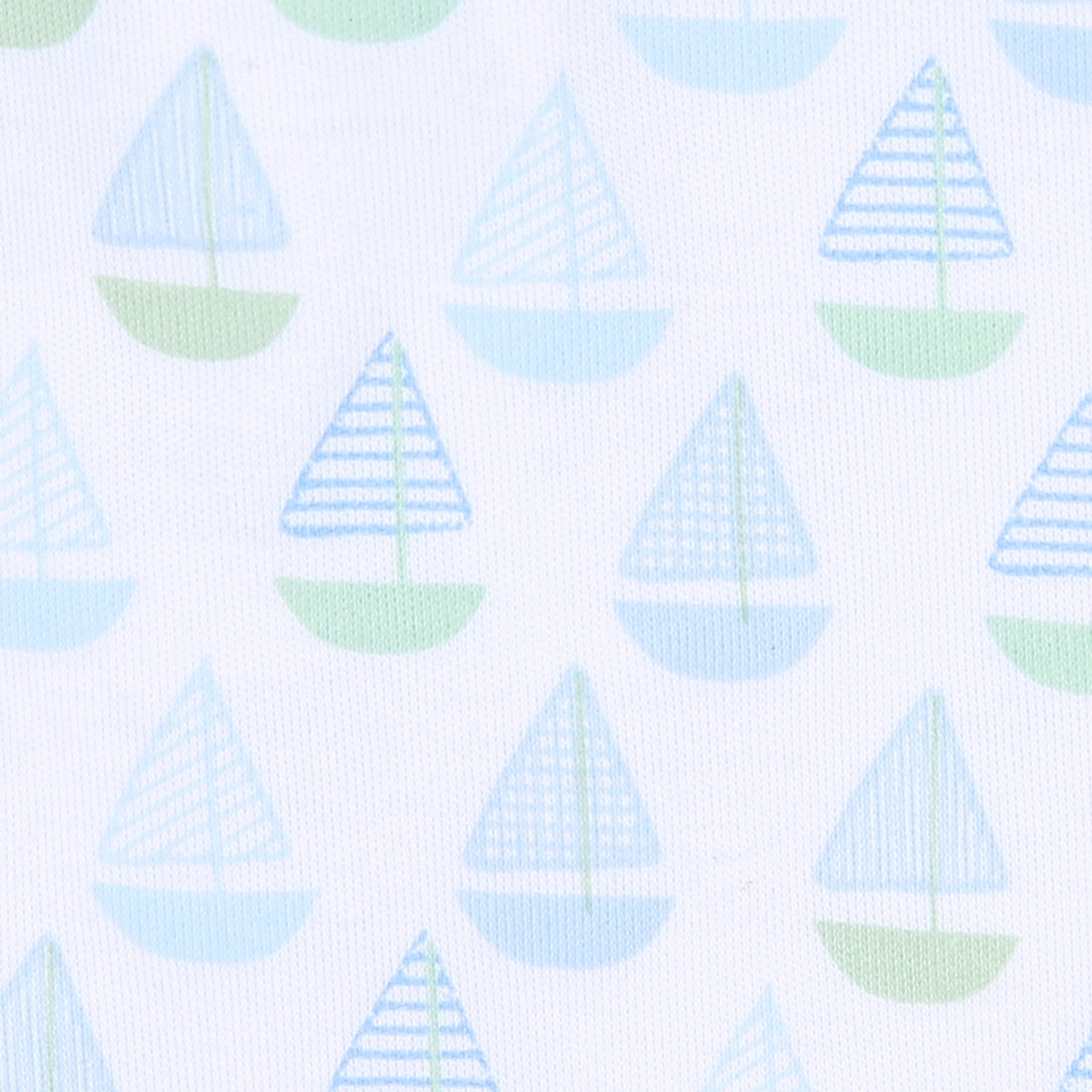 Sweet Sailing Print Zip Footie | Blue