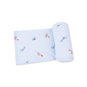 Fly Fishing Lures Ribbed Modal Swaddle Blanket