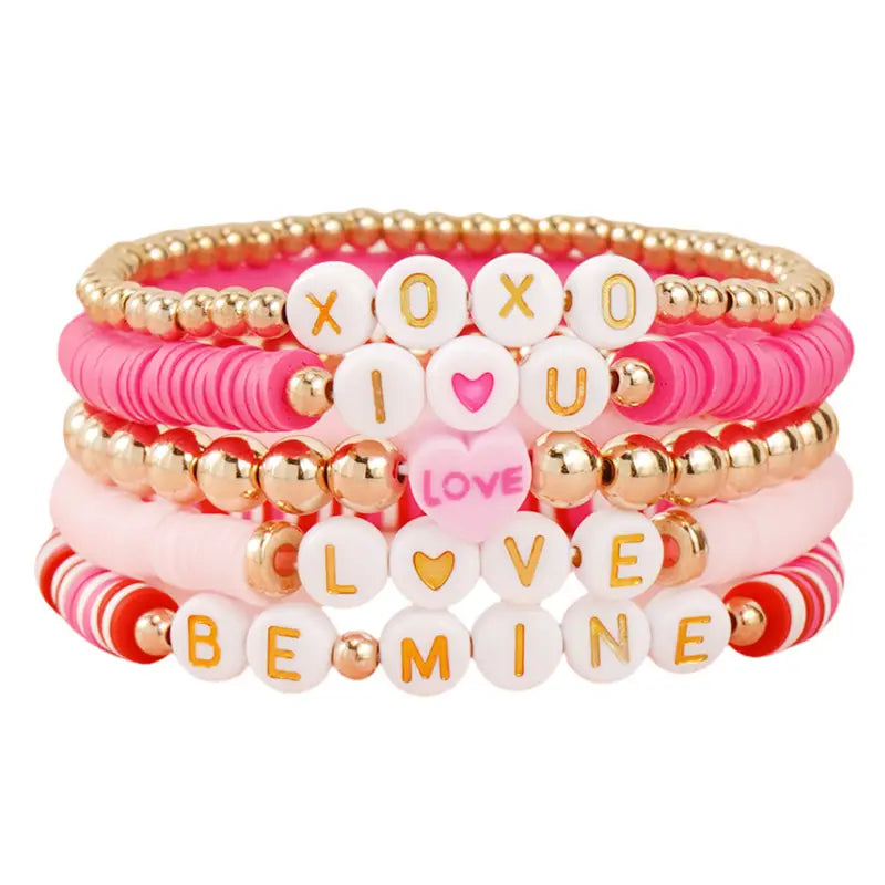 Valentines Polymer Bead Bracelets | Assorted