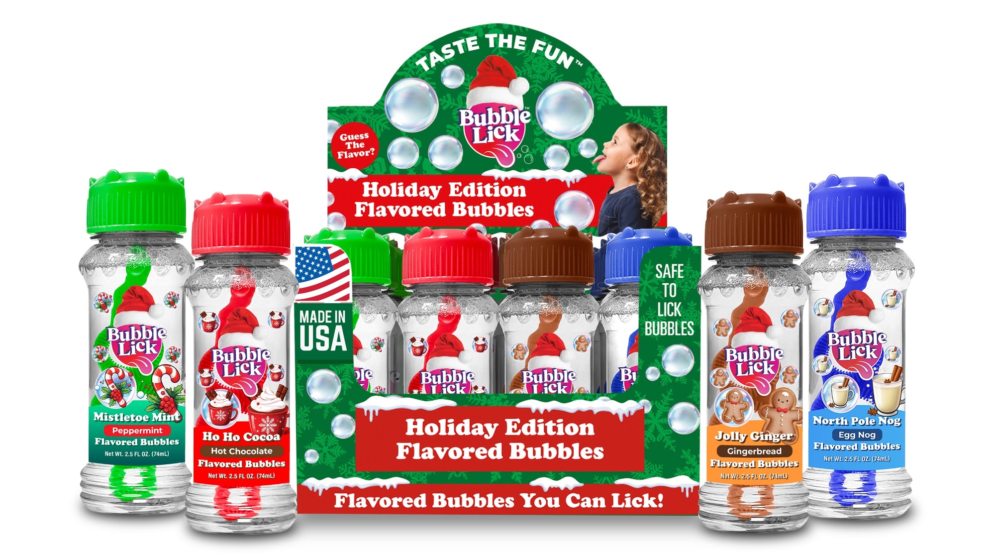 Bubblelick | Holiday Edition Flavored Edible Bubbles