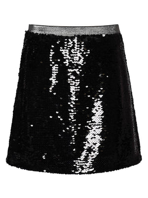 Black Sequined Mini Skirt