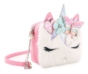 Miss Gwen Unicorn White Plush Crossbody Bag