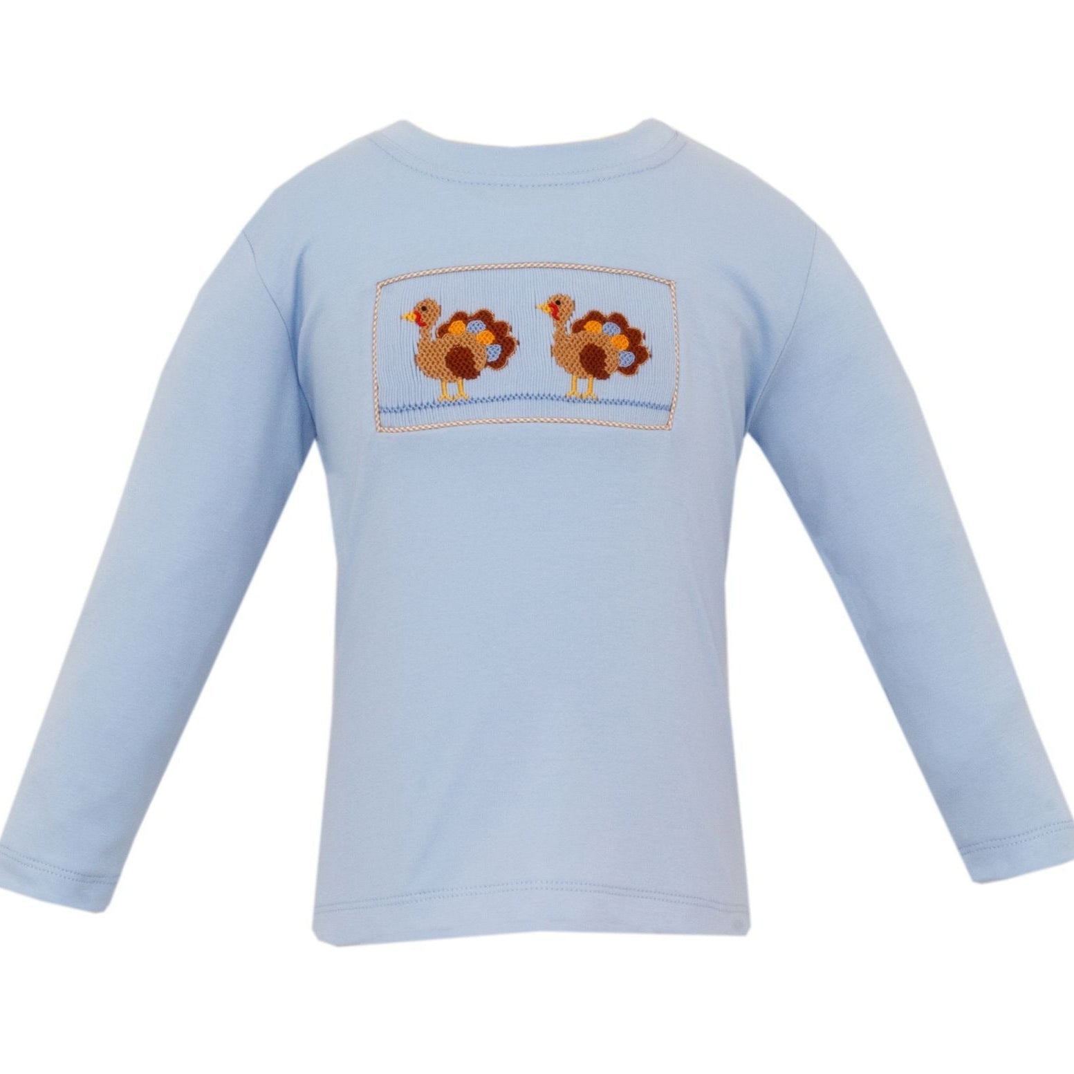 Turkey Smocked Long Sleeve Knit Shirt | Blue