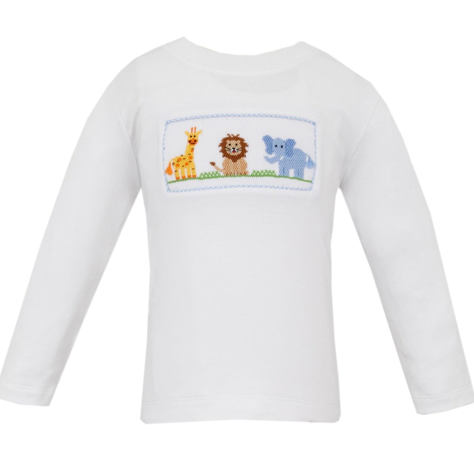 Safari Smocked Long Sleeve Knit Shirt | White