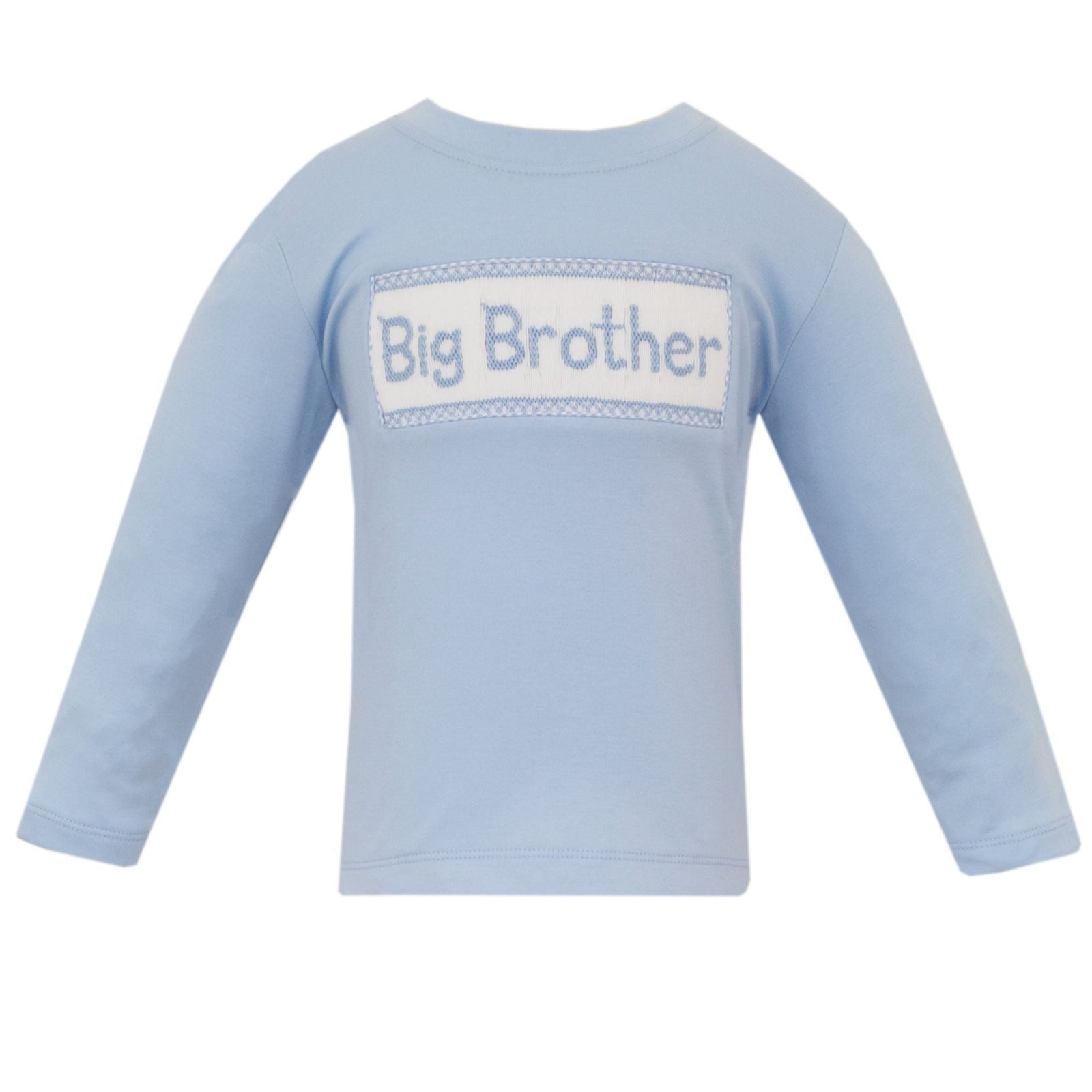 Big Brother Smocked Long Sleeve Knit Shirt | Light Blue