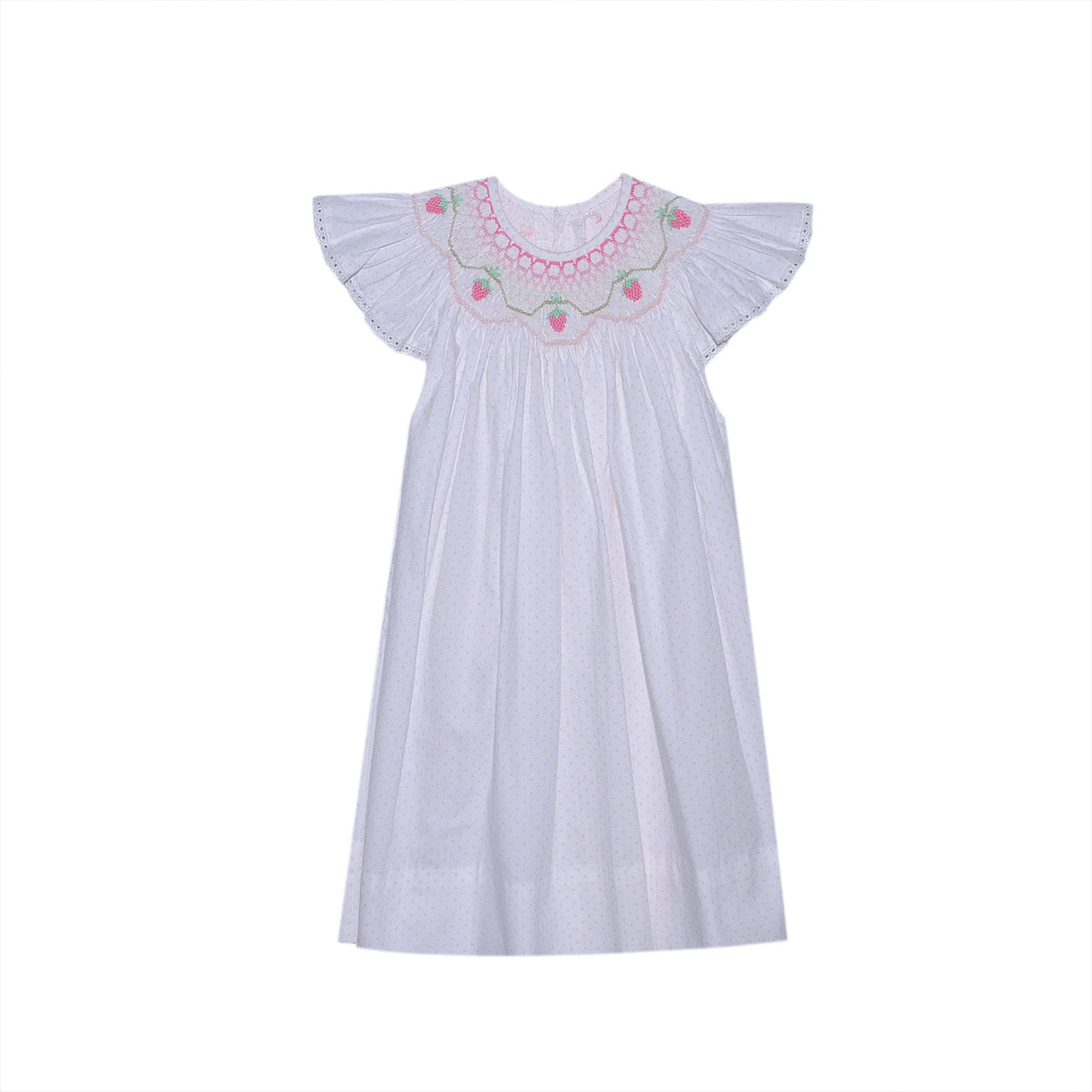 Savannah Angel Bishop Smocked Strawberry Dress